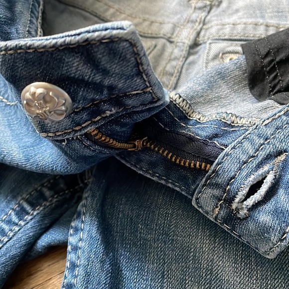 Miss Me Sz 28 Denim Boot Cut Jean Rose Pocket - Picture 11 of 16